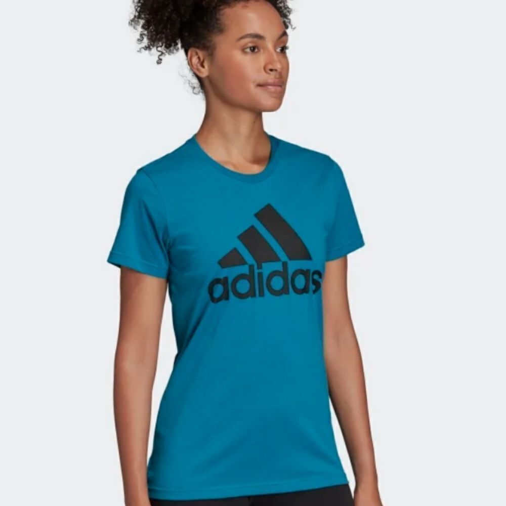 ADIDAS t-shirt must haves teal badge‎ of sport crew tee S - Picture 3 of 6